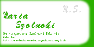 maria szolnoki business card